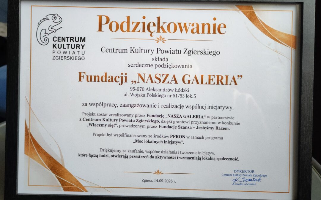 Otrzymaliśmy wspaniałe PODZIĘKOWANIA